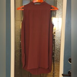 Loft Sleeveless Burgundy Blouse